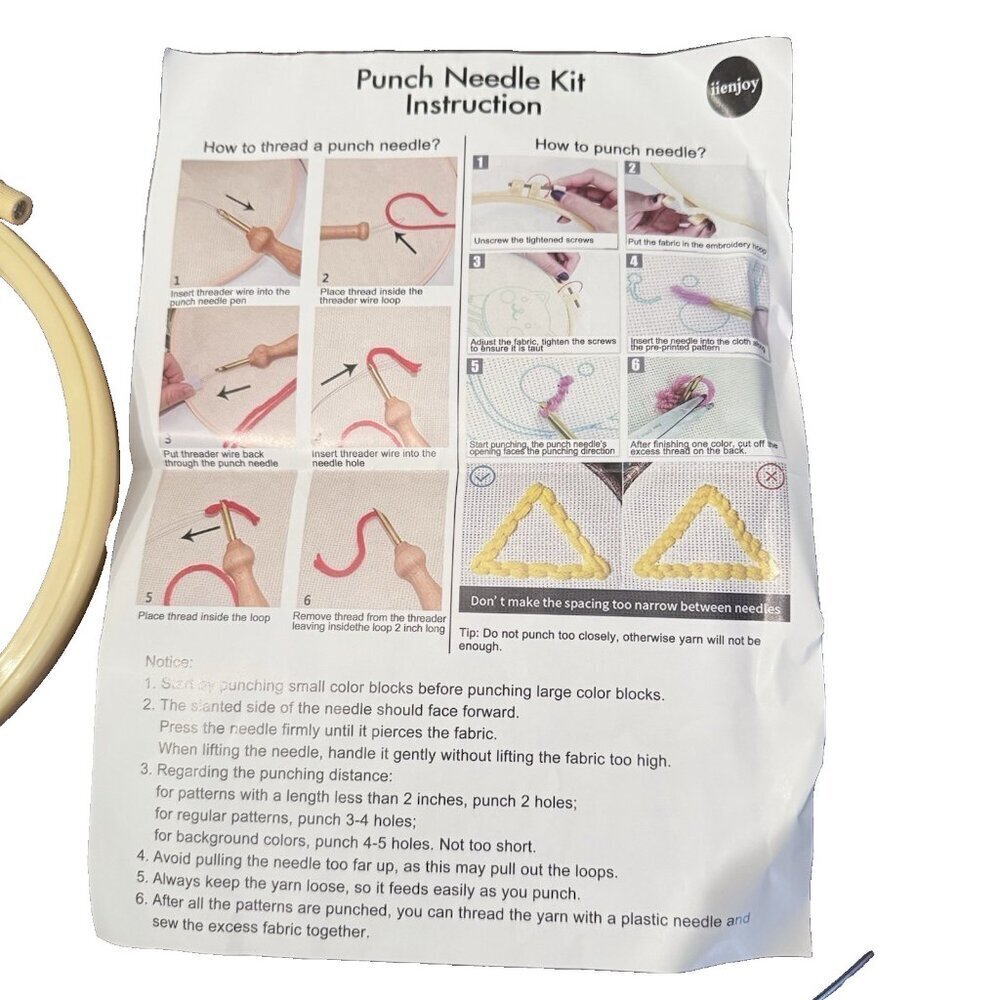 2 Piece Koala Punch Needle Embroidery Kit for Beginners Open Box - Picture 4 of 6